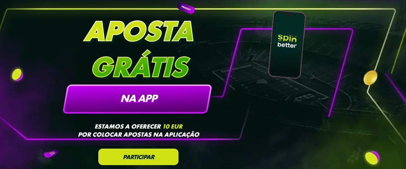 Promoção de aposta grátis exclusiva na app SpinBetter
